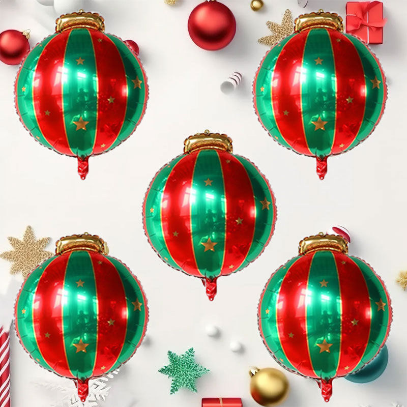 Wedding Decor Supply Store - 5 個レッドグリーンクリスマスボールサフペホイルバルーンメリークリスマスデコレーションホームストアパーティー用品ナヴィダード 2026 グロボス