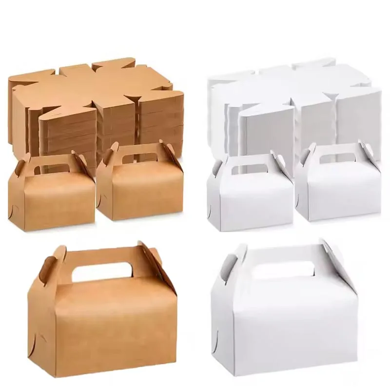 Wedding/Event Supply Store - 10個入り/20個入り クラフト紙製ギフトボックス、ケーキボックス、ギフト包装用袋、誕生日、クリスマス、結婚式の装飾、商業店舗用備品