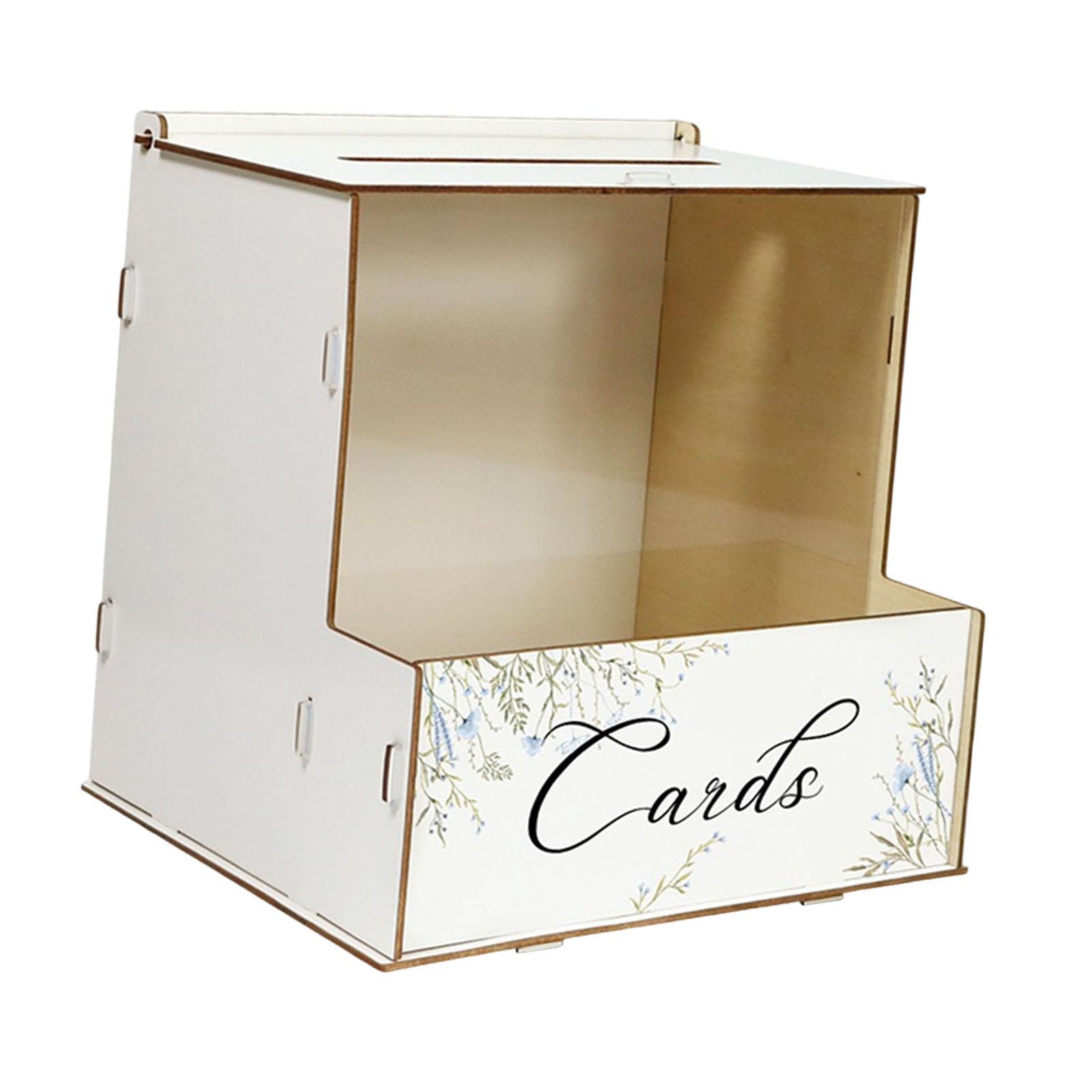 Wedding Card Box - イベントや誕生日パーティー用の、木製の封筒ホルダー付き、パーソナライズされたラスティックなウェディングカードボックス。テーブルの装飾としても最適。
